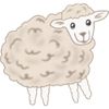 fluffy cartoon sheep smiling