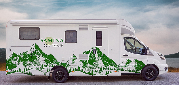 samina branded camper